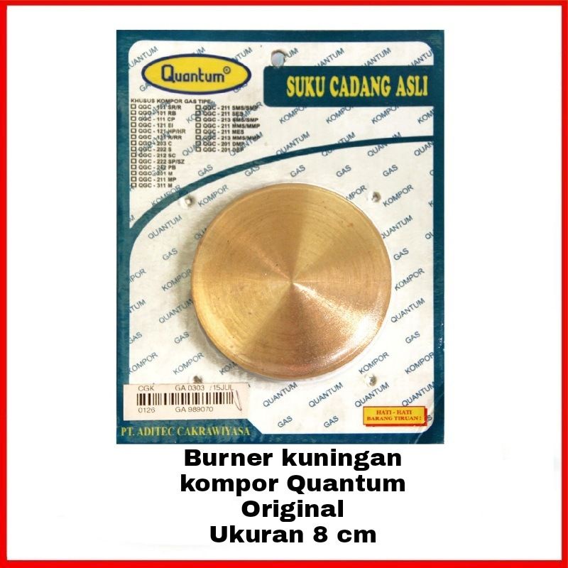 Burner Kuningan Kompor Gas Quantum 8 Cm Original