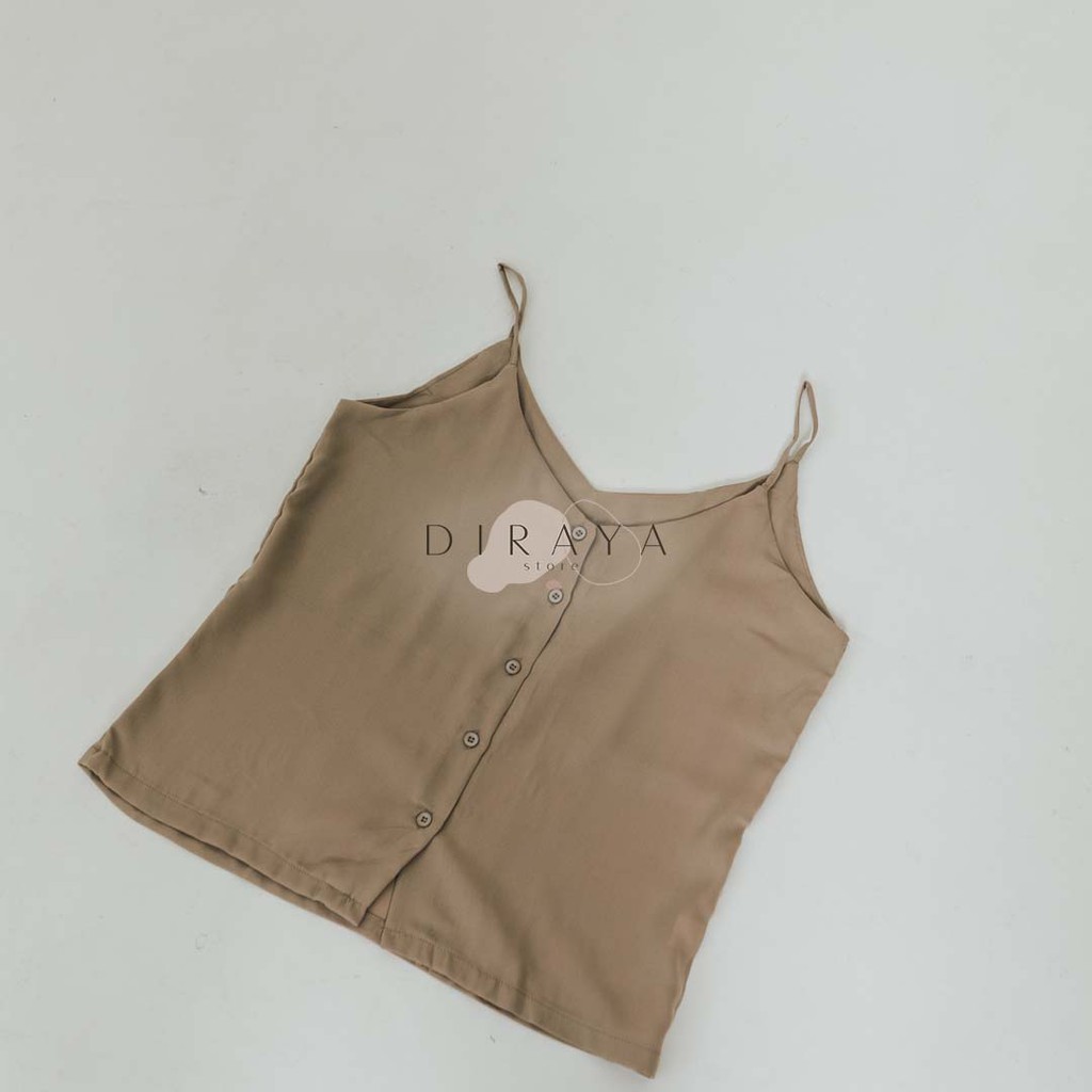 Diraya Tank Top Basic Kancing Korea Premium-Khaky
