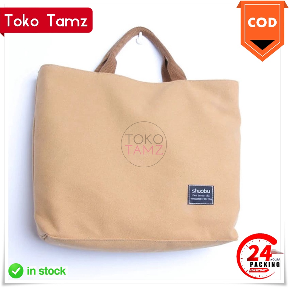 COD MAKASSAR Tote Besar Resleting Bag Tas Wanita Murah Kpop Mendatar ala ToteBag Korea Shopee TokoTa