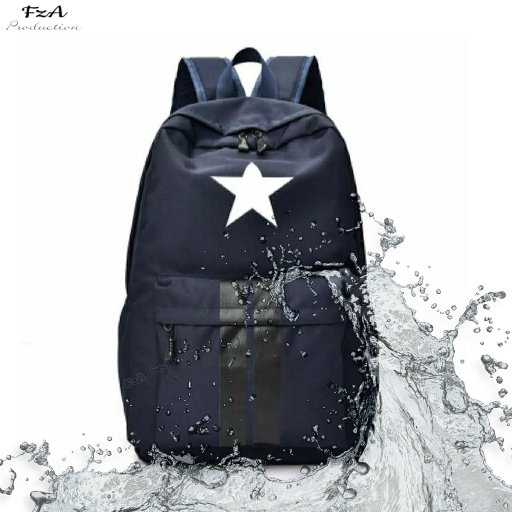 FzA Official - Tas Ransel Gendong Laptop Distro Sekolah Kuliah Pria Wanita Backpack Murah Original Tas Punggung Laptop - Navy Star