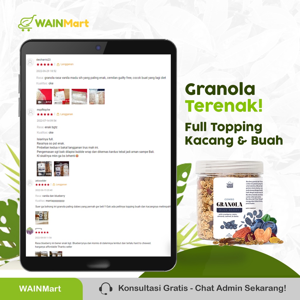 Granola Timur Tengah Sereal Sarapan Makanan Sehat High Quality Berbagai Varian Rasa