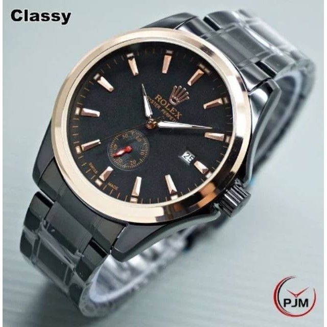 Jam Tangan Pria Rolex Automatic Mesin Terlaris - Kombinasi Hitam