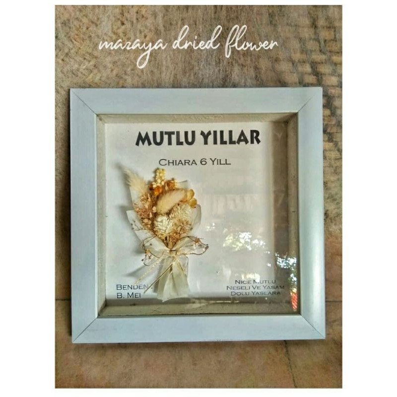 Scrap frame pigora 3D 20x20, best seller dried flower in frame 3D