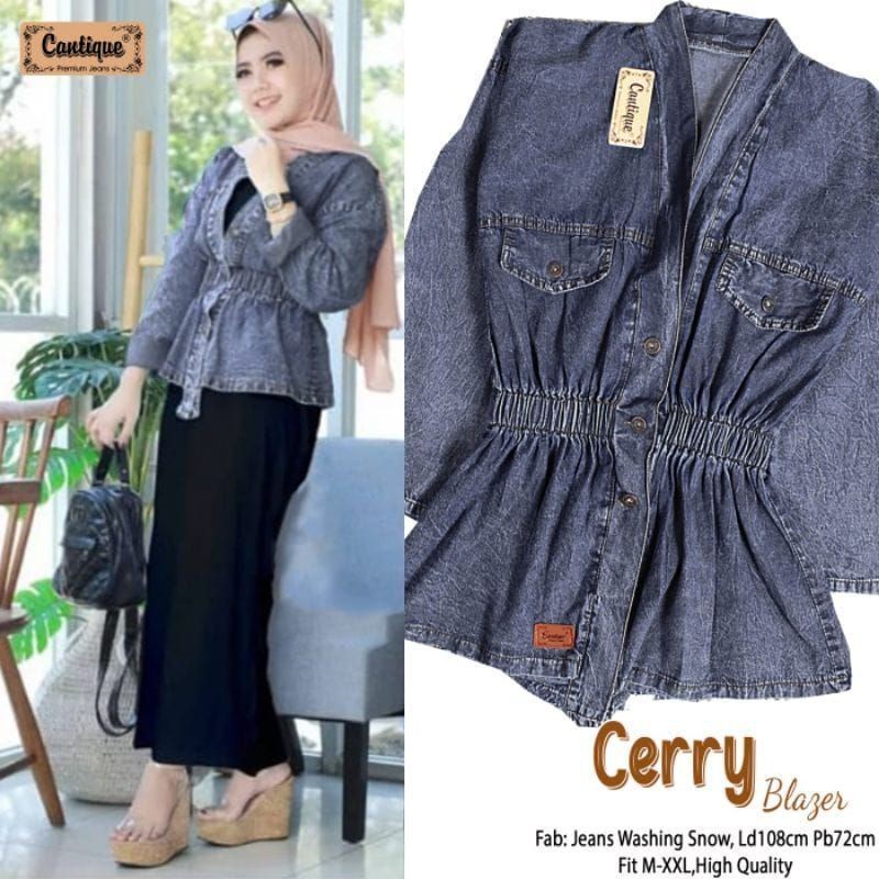 CERRY BLAZER JEANS WANITA KOREA ORI JF