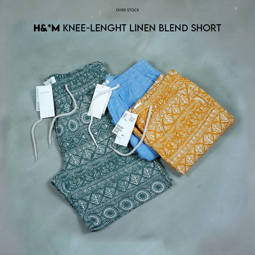 H&amp;*M Knee-Lenght Cotton Linen Blend Short