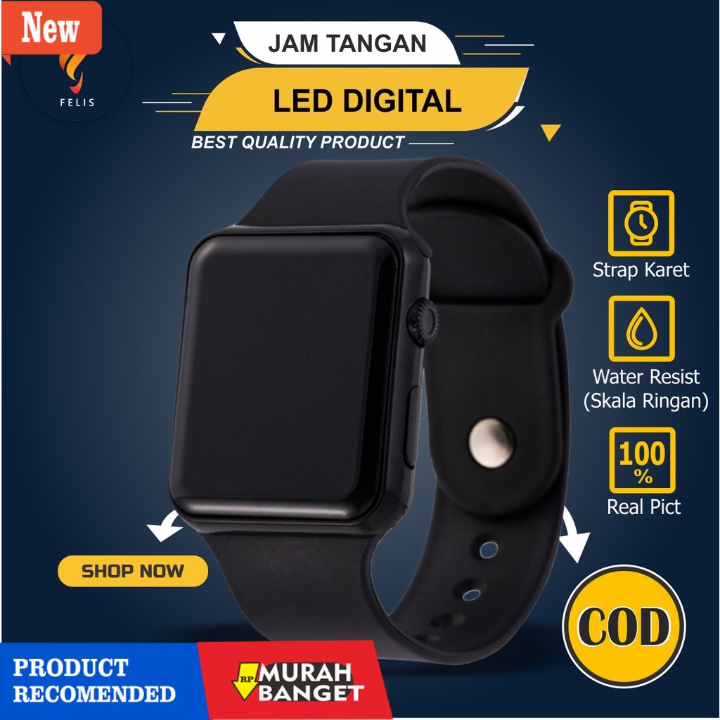 Jam digital wanita terbaik- JAM Tangan Digital Pria Wanita Anti Air Trend Terbaru Jm Tangan Wanita L