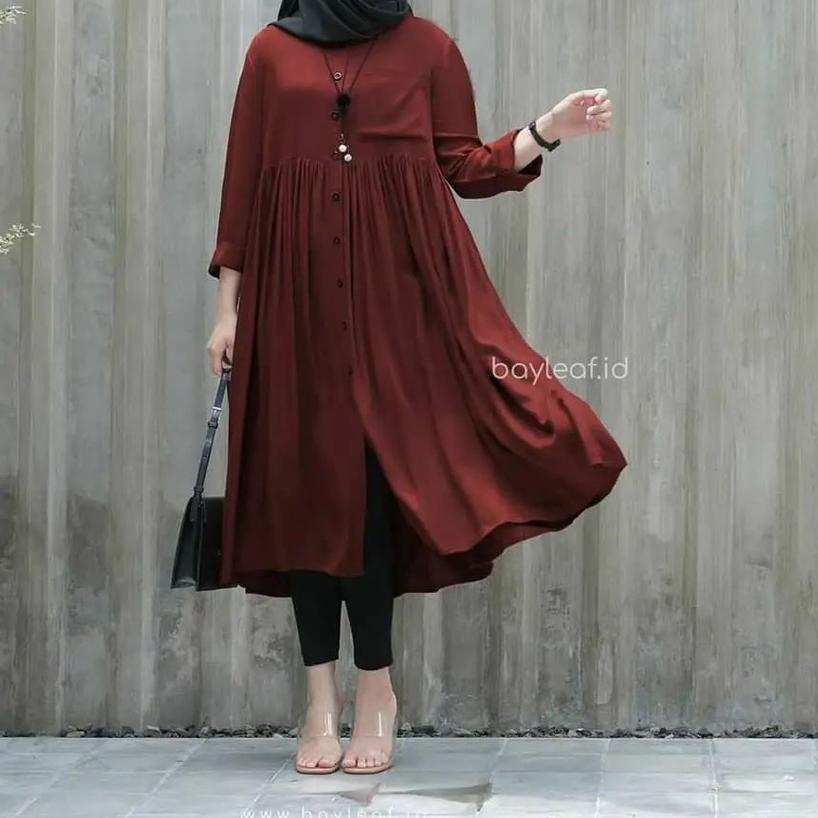✥ Pratiwi Long Tunik / Baju Atasan Tunik Wanita Terbaru / Kekinian / Outfit Wanita Murah / Katun Ray