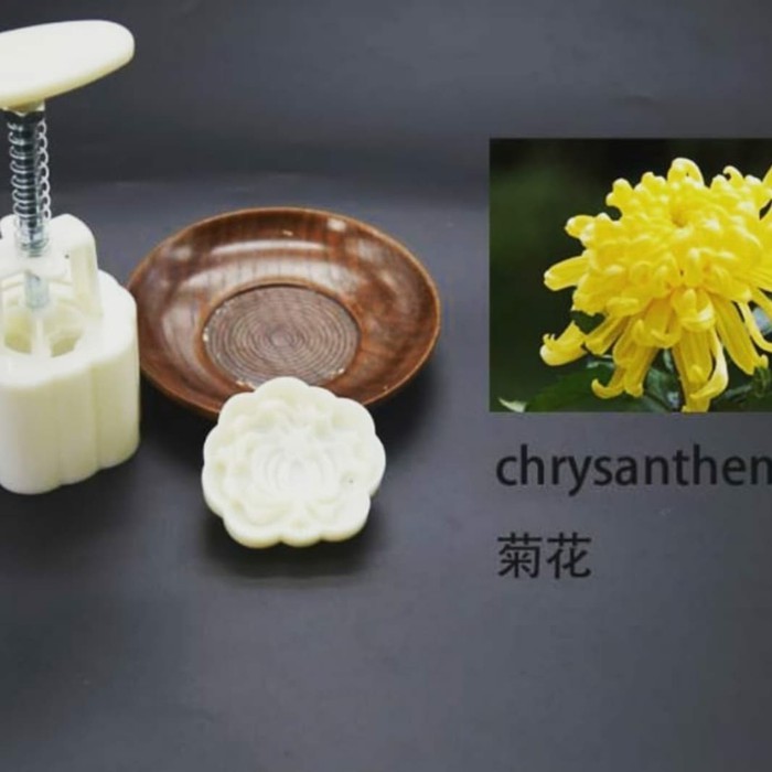 Cetakan Kue Bulan Nastar Taiwan Mould Mold/Moon cake Plunger 3D Bunga 50gr