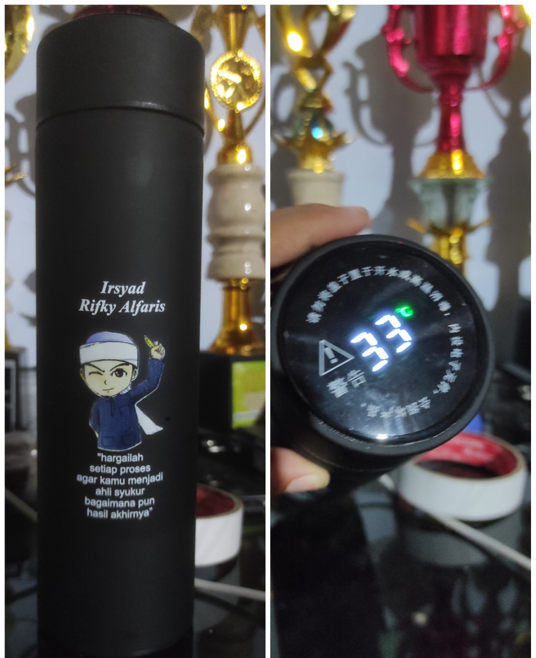 Botol Tumbler Thermo Custom Vacuum Thermo / Tumbler Led Suhu