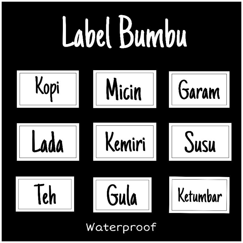 STIKER LABEL PRODUK KEMASAN / STIKER BOTOL VARIAN RASA MINUMAN / NAMA BUMBU DAPUR | WHITE