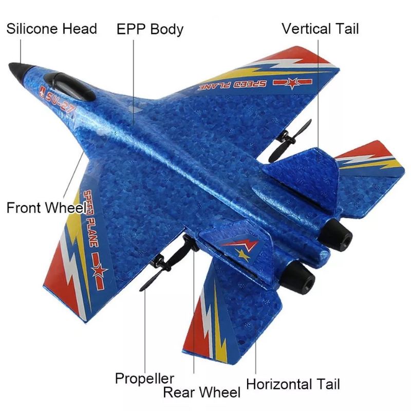 Pesawat Terbang Remot Kontrol Foam Fighter SU-27