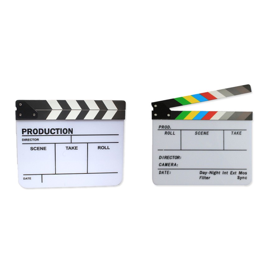 Acrylic Clapperboard Director TV Film Movie Cut Action Scene