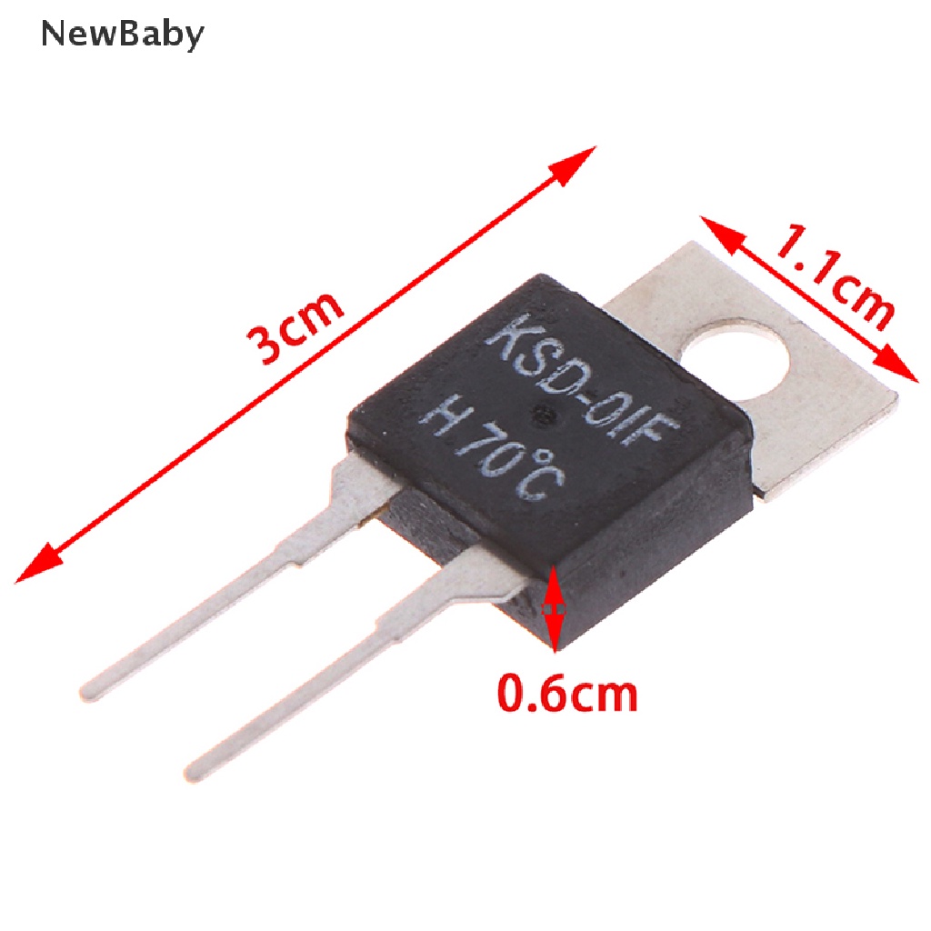 NewBaby 2Pcs  Normally Open Thermal Switch Temperature Sensor Thermostat KSD-01F 70 Degc ID