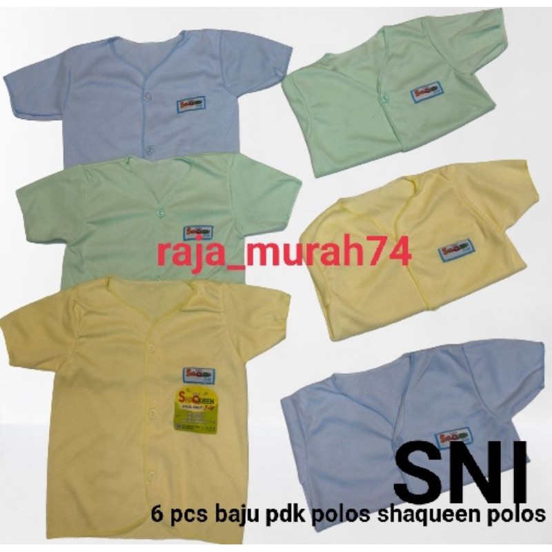 6 pcs baju pdk shaqueen polos SNI