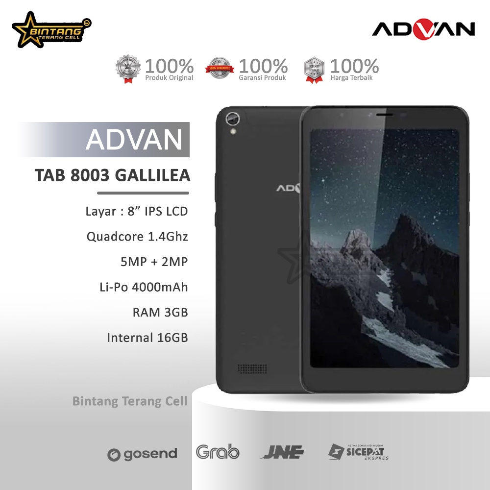 Advan tab gallilea tablet advan gallilea Ram 3+16Gb Garansi Resmi