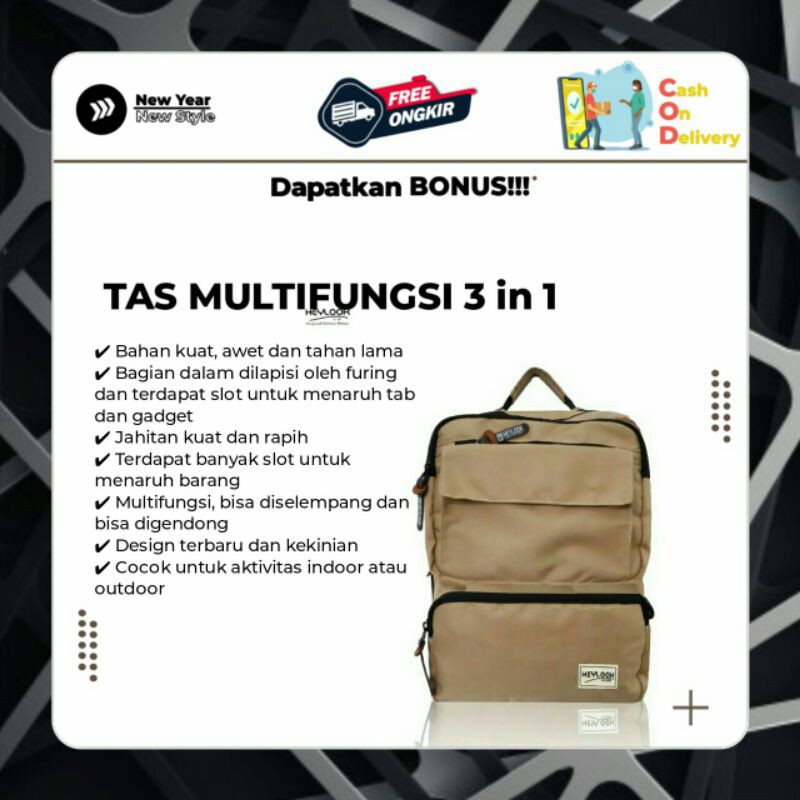 [BISA COD]TAS SELEMPANG PRIA WANITA RANSEL MULTYFUNGSI RANSEL SLING BAG KOREA DISTRO HEYLOOK