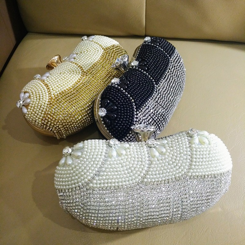 TERLARIS !!! Tas pesta kristal mutiara import mewah gagang kondangan warna gold,silver bahan satin halus tas pesta wanita import elegan mewah terbaru tas wanita clutch handbag clutch pesta mewah premium