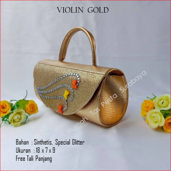 Tas Imut,Tas Kondangan,Tas Gliter,VIOLIN  GOLD