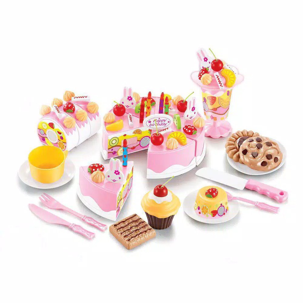 MAINAN DIY FRUIT CAKE MAINANPINK BESAR 75 PCS - MAINAN KUE ULANG TAHUN - A167