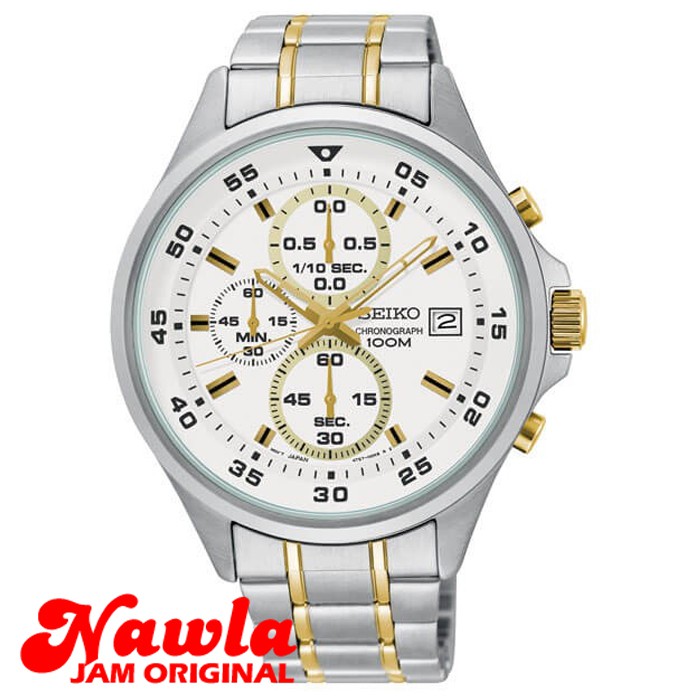 Seiko Quartz SKS629P1 Chronograph Two Tone - Jam Tangan Pria SKS629