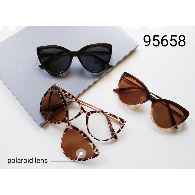 Frame Kacamata Wanita Cat Eye Klip On Premium Kode 95658