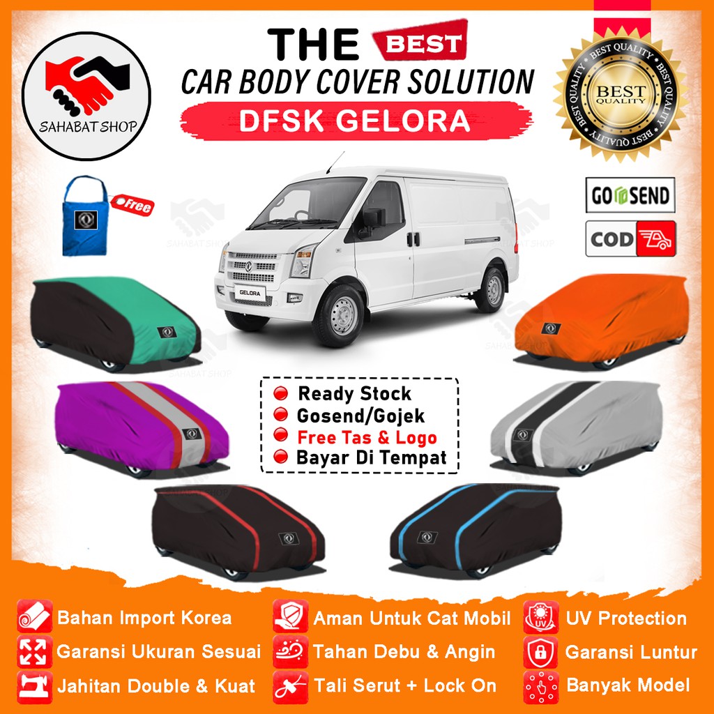 Sahabat Body Cover Mobil Gelora / Sarung Penutup Mobil DFSK Gelora Outdoor / Selimut Tutup Mantel Kerudung Pelindung Jas Mantol Pembungkus Kelambu Terpal Kerodong Bungkus Tutupan Mobil Gelora Waterproof Anti Air Model Orange