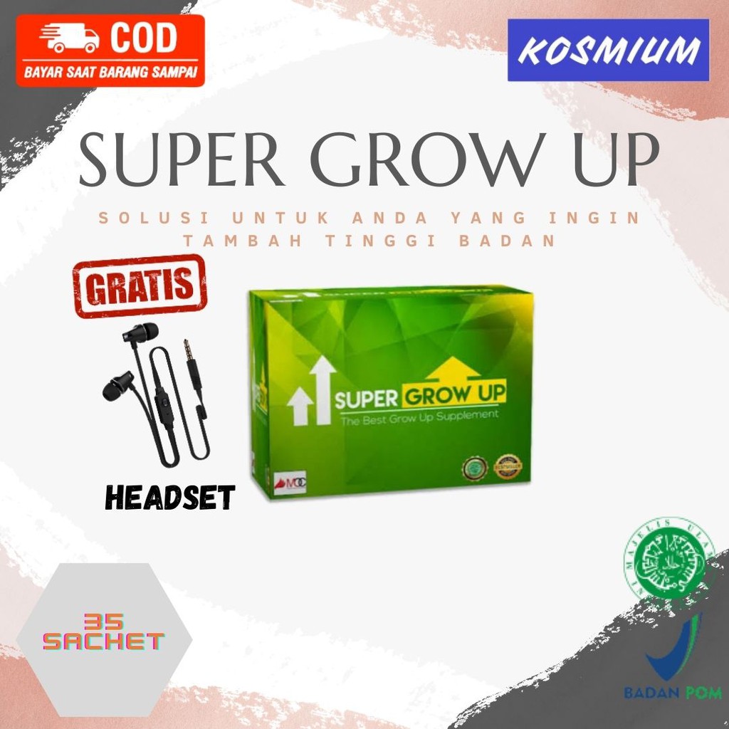 

SUPER GROW UP SUSU CALSIUM PENINGGI BADAN 100% ORIGINAL (35 Sachet Susu)