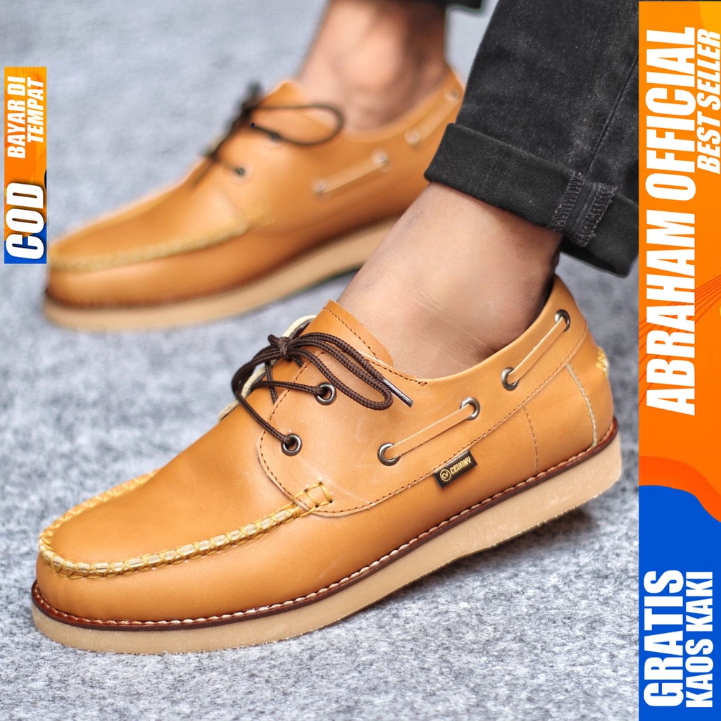 ABRAHAM Sepatu Pantofel Formal Kulit Casual Pria