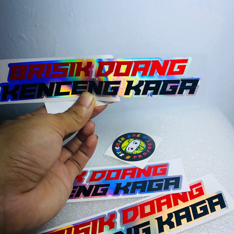 Stiker brisik doang kenceng kaga cutting stiker hologram 1pcs accesoris motor