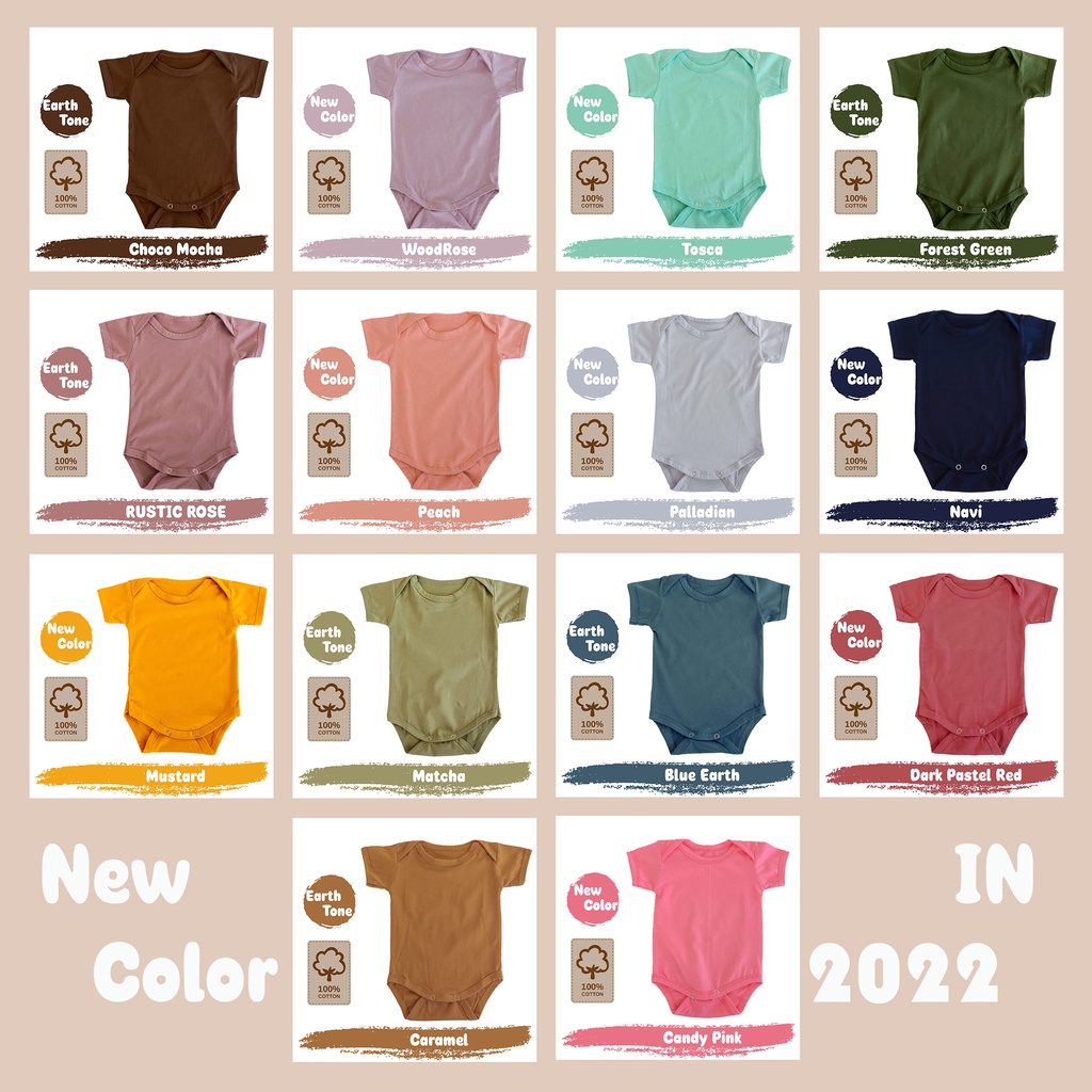 Jumper Baju Bayi Katun polos Bodysuits Natural cotton jumpsuit baby newborn