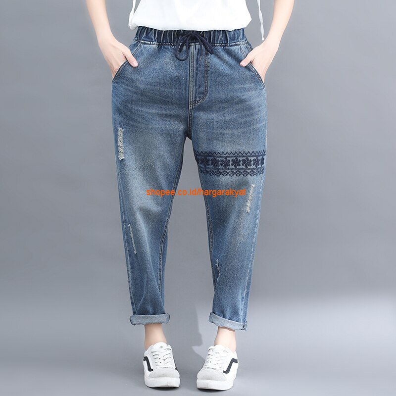 Astec Pants Baggy Jeans Bordir Kolor Muter || Ouftit Ootd Jeans Wanita