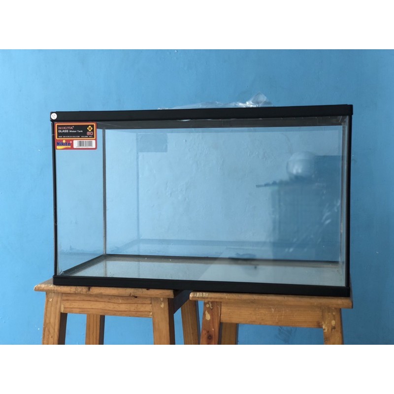 Aquarium 60 L [ 60 x 29,5x35,5 ] Terarrium Kandang Hamster plus tutup