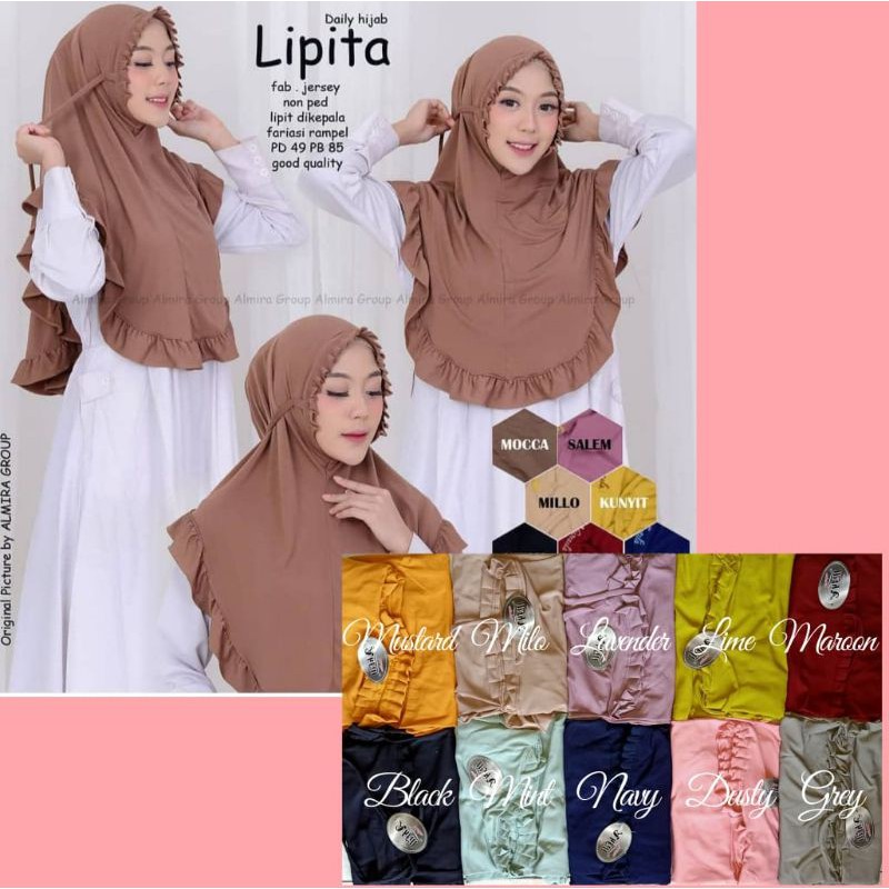 hijab instan lipita ori ahfill