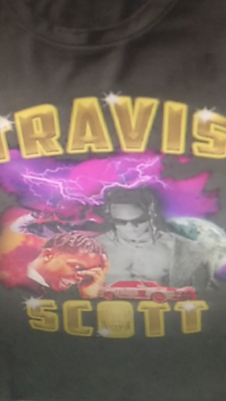 Oversize Travis Scott Vintage Rap Tee Pria Wanita Dewasa T-shirt