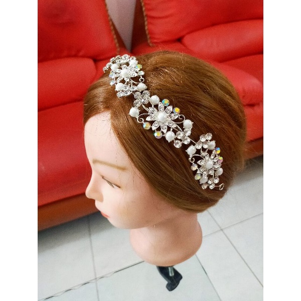 Hair piece panjang pearl flower lentur