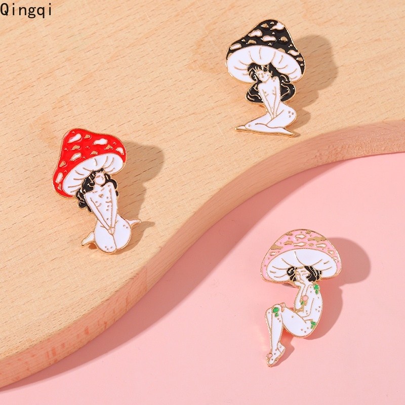 Lucu Jamur Gadis Enamel Pin Jamur Bros Lencana Kartun Tanaman Perhiasan Hadiah Untuk Teman Anak