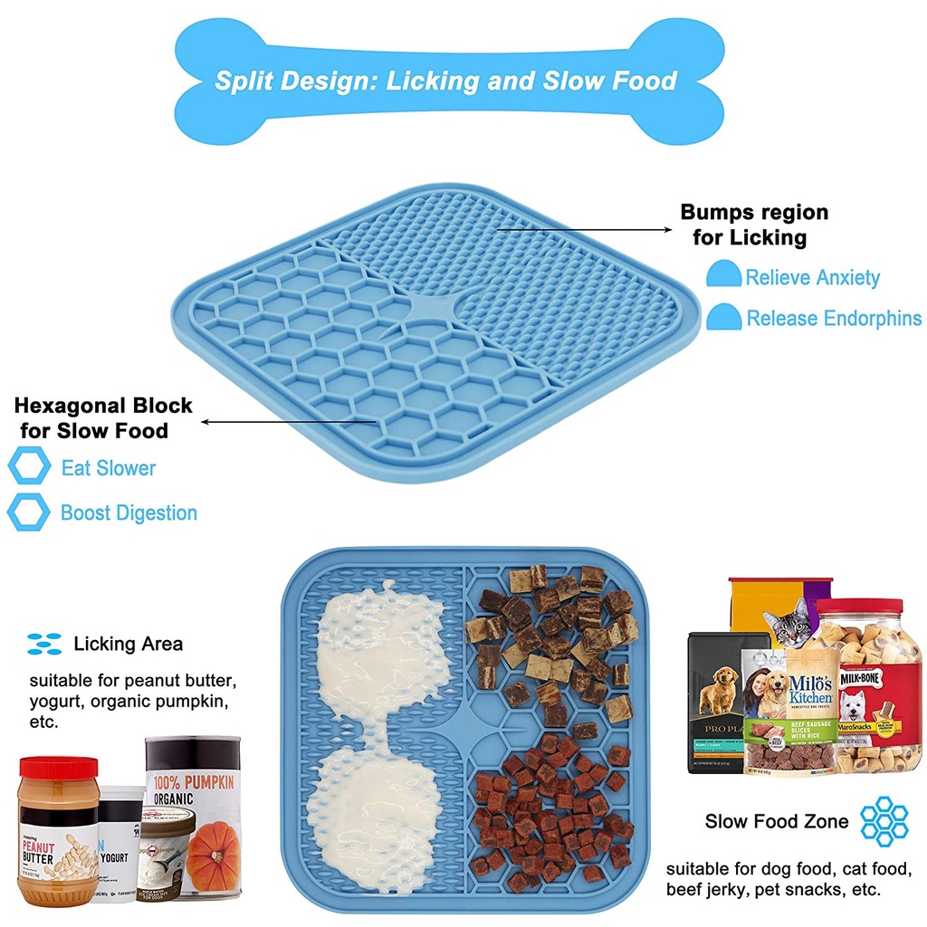 【S/L】Pet Slower Feeder Pad/Pet Lick Pad/Pad Jilat Hewan Peliharaan/Pet Bathing Distraction Pads/Bantalan Jilat Hewan