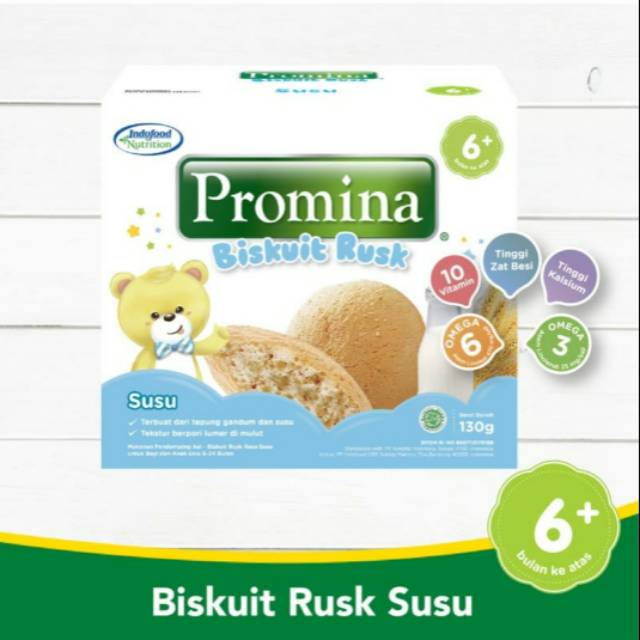 PROMINA rusk 6+ Biskuit Susu Box/ Biskuit bayi /Makanan bayi - 130gr