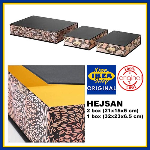 

HEJSAN Box Kotak File Hitam Cokelat 3 Pcs Hardcover Kotak Penyimpanan