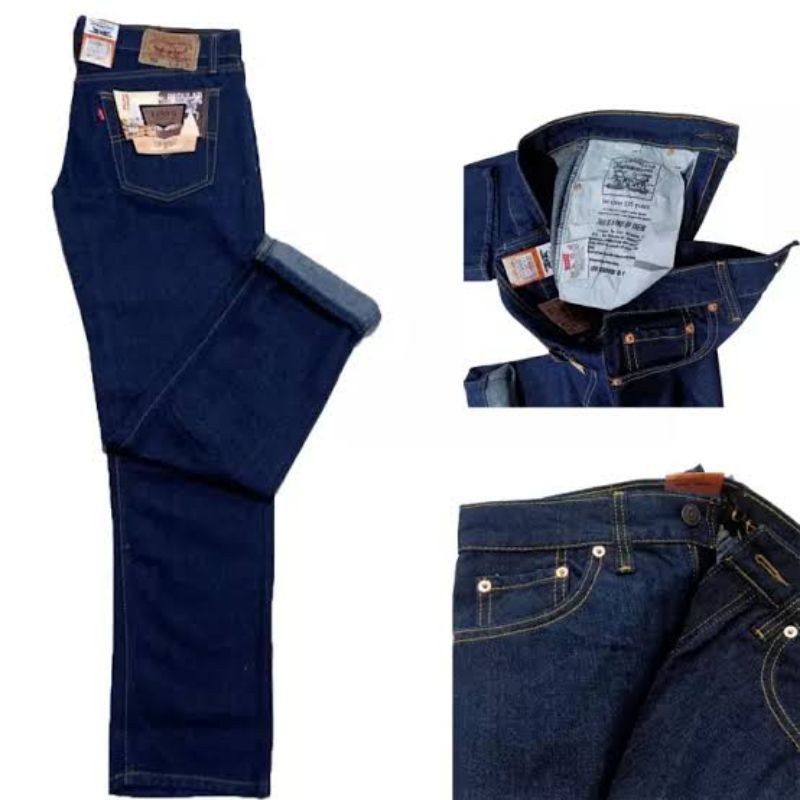 Celana Jeans Standar Pria Jins Jean Panjang Laki Cowok Dewasa Standar Polos Distro