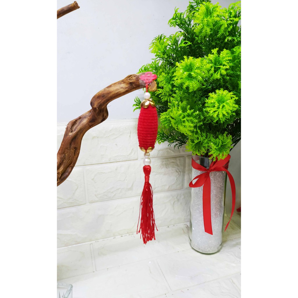 Gantungan Mote Bludru Jagung Oval - Gantungan CAntik Dekorasi Imlek