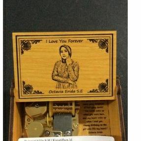 Stok terbatas.. Kotak Musik Kayu Besar Otomatis | Ukir Tulisan dan Foto | Kado Unik dan Romantis