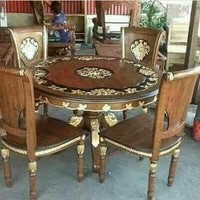 meja makan bundar, meja makan jati, mebel jepara, furniture