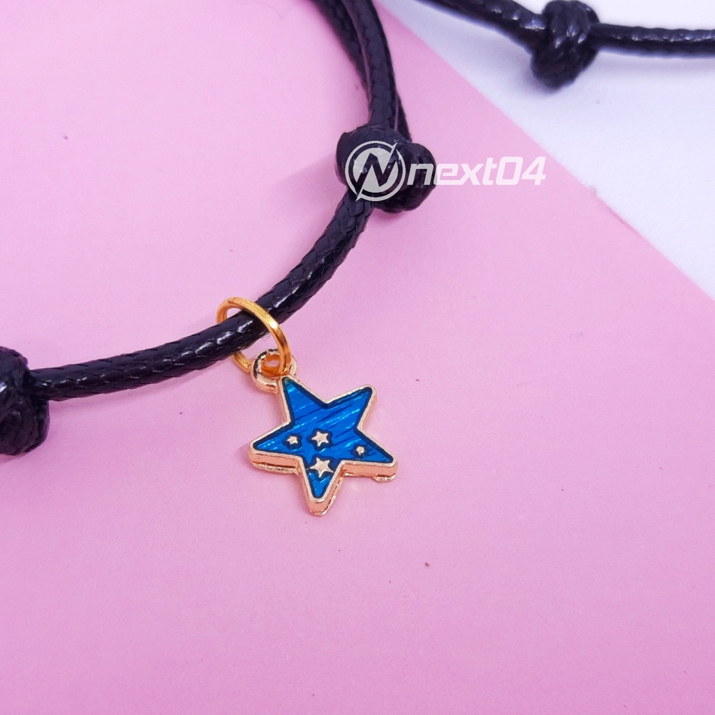 Gelang Couple Magnet Pasangan Bestie Sahabat Pacar Korea Bulan Bintang Hitam Murah-Bintang Hijau (1pcs)