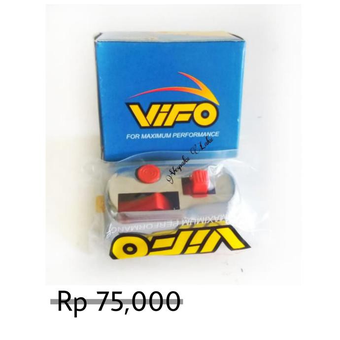 Saklar Lampu Vespa Super/ Sprint Chrome Tombol Merah Vifo Pt.Danmotor Baru