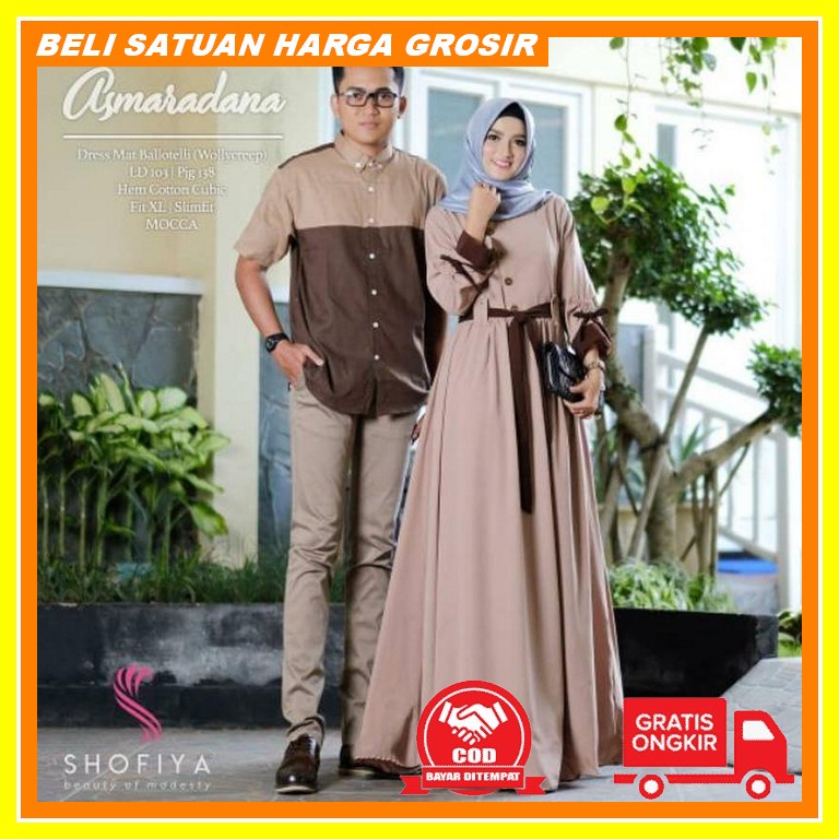 Gamis Couple Dress Pesta Couple Cauple Pasangan Kebaya Tunangan Baju C Gamis Couple Asmaradana / C