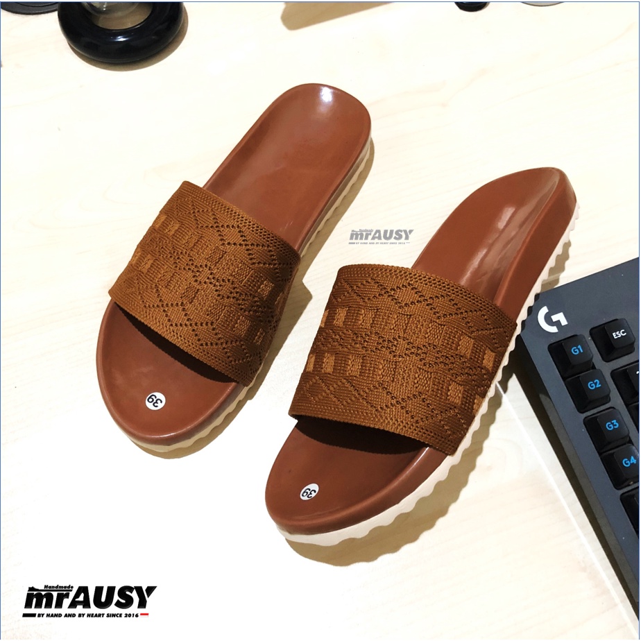 Sandal Wanita Slop Puyuh Birken mrAUSY Strap 1 Bisban Rajut