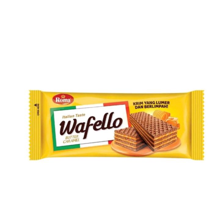 

ANEKA SNACK WAFER WAFELLO BUTTER CARAMEL 130 GRAM