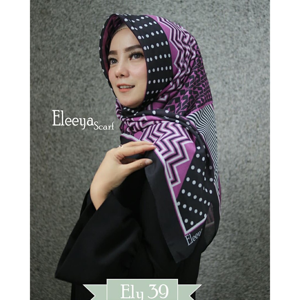 HIJAB SEGIEMPAT MOTIF ELY 01 - 77 || Eleeya Scraf