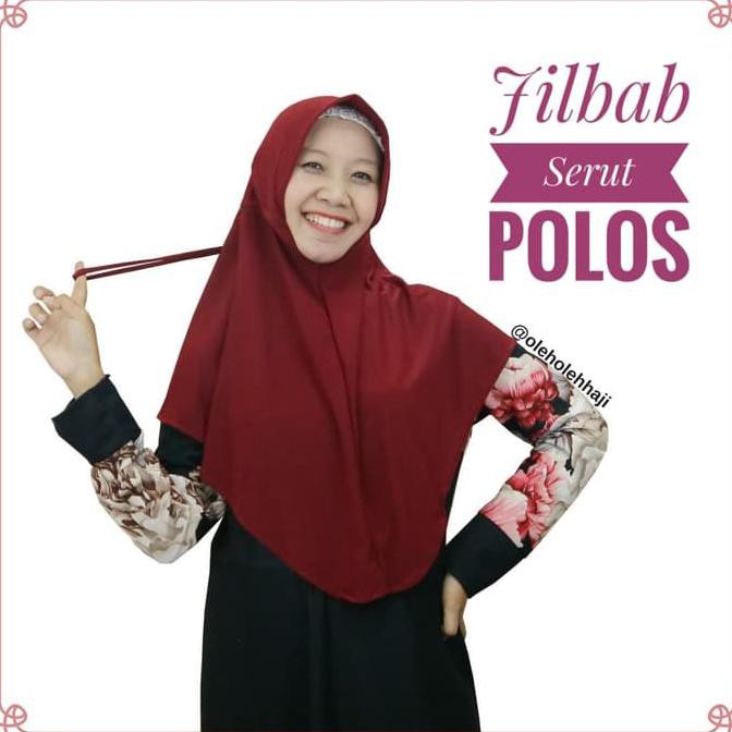 Jilbab Hijab Khimar Instan Serut Polos Oleh Oleh Haji dan Umroh